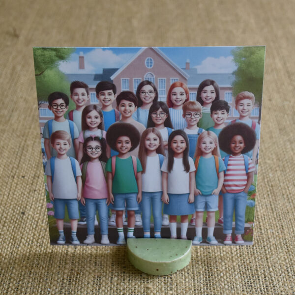 keramieken fotohouder groen met spikkels