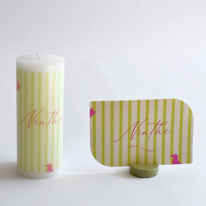 gepersonaliseerde kaars cilinder 6 cm